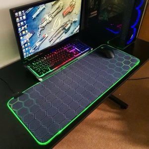 Lót chuột gaming, Pad chuột LED RGB dày 4mm siêu bền